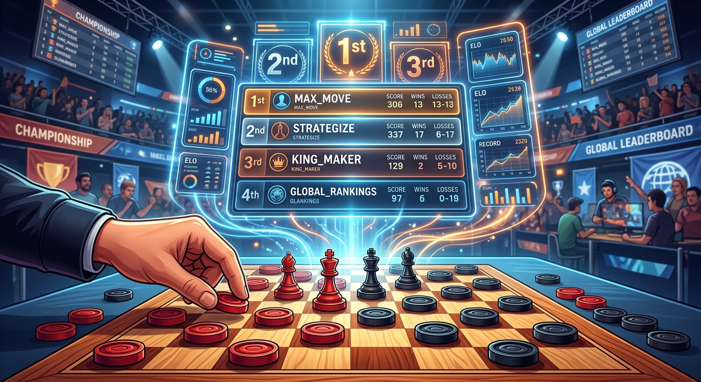 What Classic Board Game Leaderboards Teach Competitive Checkers Players
