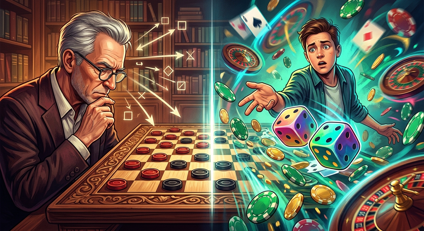 What Playing Checkers Teaches You That Games of Chance Simply Cannot
